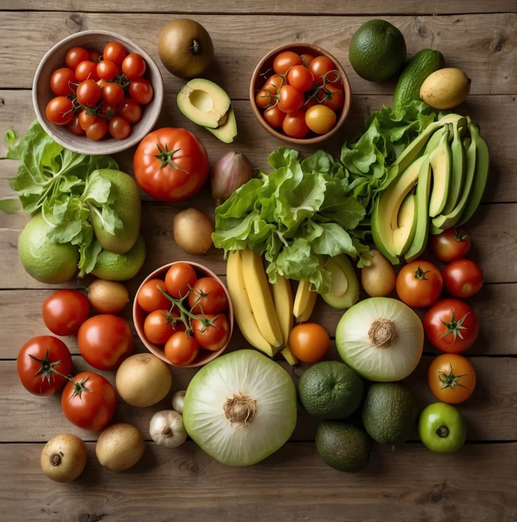 variedad de vegetales